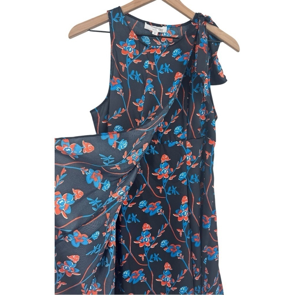 Thakoon Collective Floral Print Sleeveless A-Line Shift Dress - Black - Size 6 - Picture 8 of 12